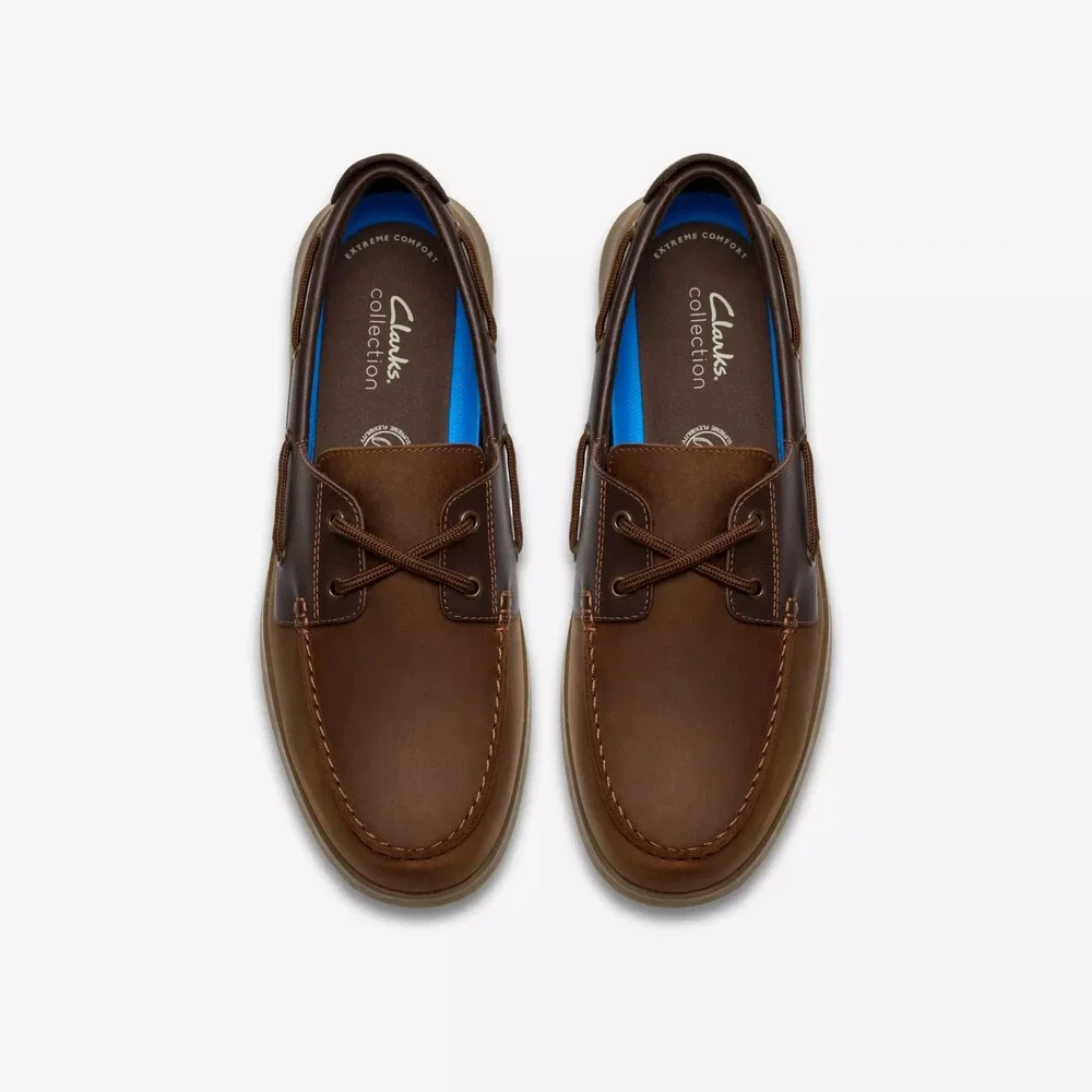 Clarks Flexway 26187414 Men's 13 D Brown Nubuck 2 Eye Low Top Boat Shoe LIQ1570